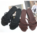 Women Flat Slippers Fashion Black Chain Flip Flops Sandals Outdoor Comfortable Woman Flats Sandals Beach Shoes